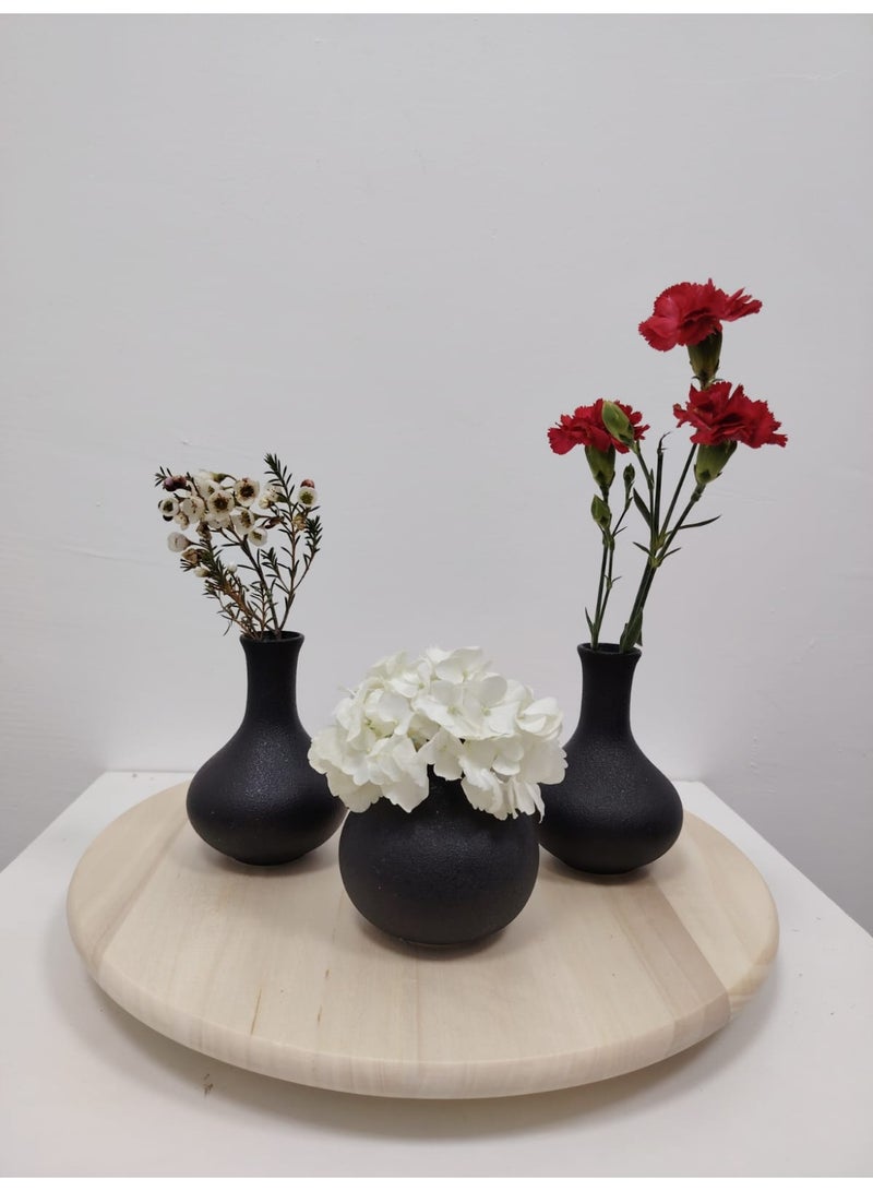 JAPANESE INSPIRED SMALL VASES BLACK