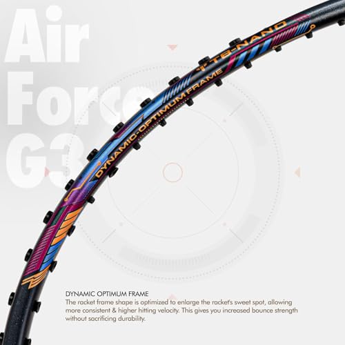 Li-Ning Air-Force 79 G3 Carbon Fibre Badminton Racket for Adults | Premium Shuttle Racquet with Protective Full Cover | Expertly Strung for Maximum Power | Ergonomic Grip Handle | Charcoal/Grey/Blue - Image 4