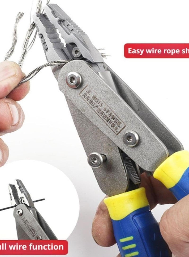 GGOOT 2 in 1 Forged Pliers, Multi-Function Wire Cutters, Dual Action Pliers Tool, Reverse Pliers Wire Stripper/Wire Crimping Tool,Wire Crimper, Cable Stripper, Wiring Tools and Hardware Tools (Red)  - Image 4