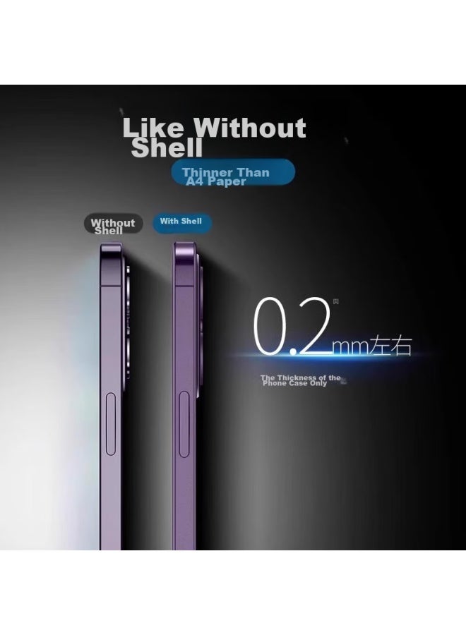 Divi Phone Case For Apple Iphone 14 Pro, Full Protection Ultra-thin Frosted Semi-transparent Shockproof Hard Shell For Men And Women, Purple - Image 3