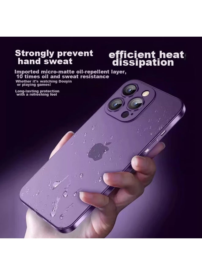 Divi Phone Case For Apple Iphone 14 Pro, Full Protection Ultra-thin Frosted Semi-transparent Shockproof Hard Shell For Men And Women, Purple - Image 2