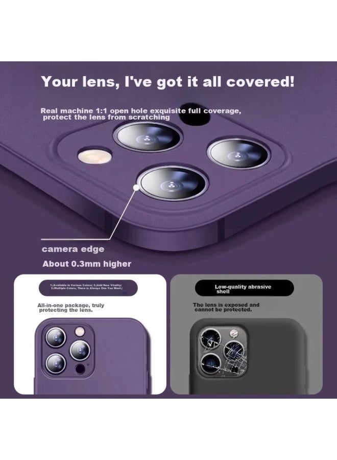 Divi Phone Case For Apple Iphone 14 Pro, Full Protection Ultra-thin Frosted Semi-transparent Shockproof Hard Shell For Men And Women, Purple - Image 4