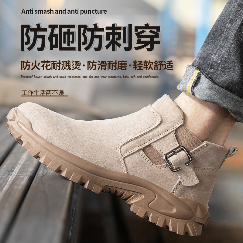 Winter One-Pedal Labor Protection Shoes Men'S Steel Toe Anti-Smashing Anti-Stab Safety Shoes Wear-Resistant Construction Site Shoes Anti-Scalding Electric Welding Shoes - Image 2