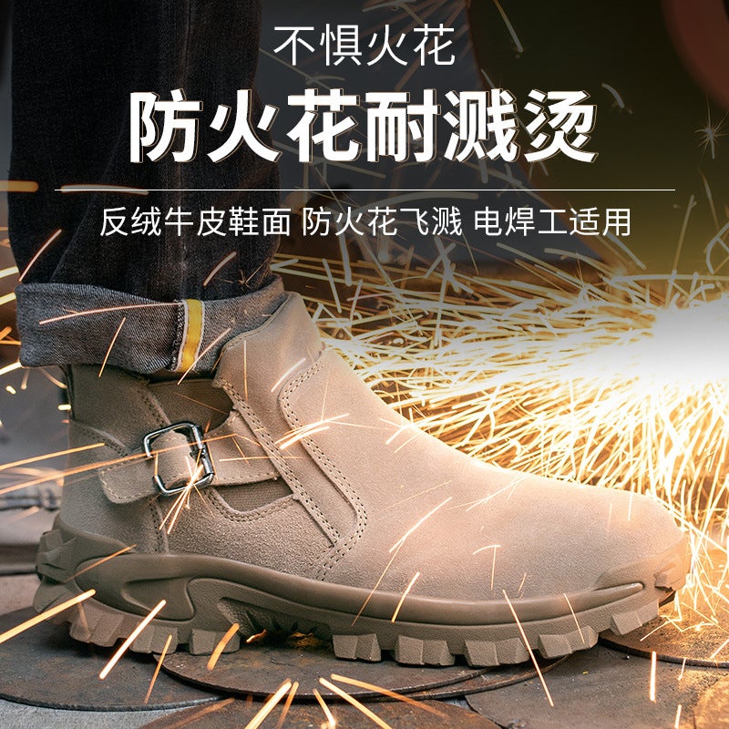 Winter One-Pedal Labor Protection Shoes Men'S Steel Toe Anti-Smashing Anti-Stab Safety Shoes Wear-Resistant Construction Site Shoes Anti-Scalding Electric Welding Shoes - Image 4
