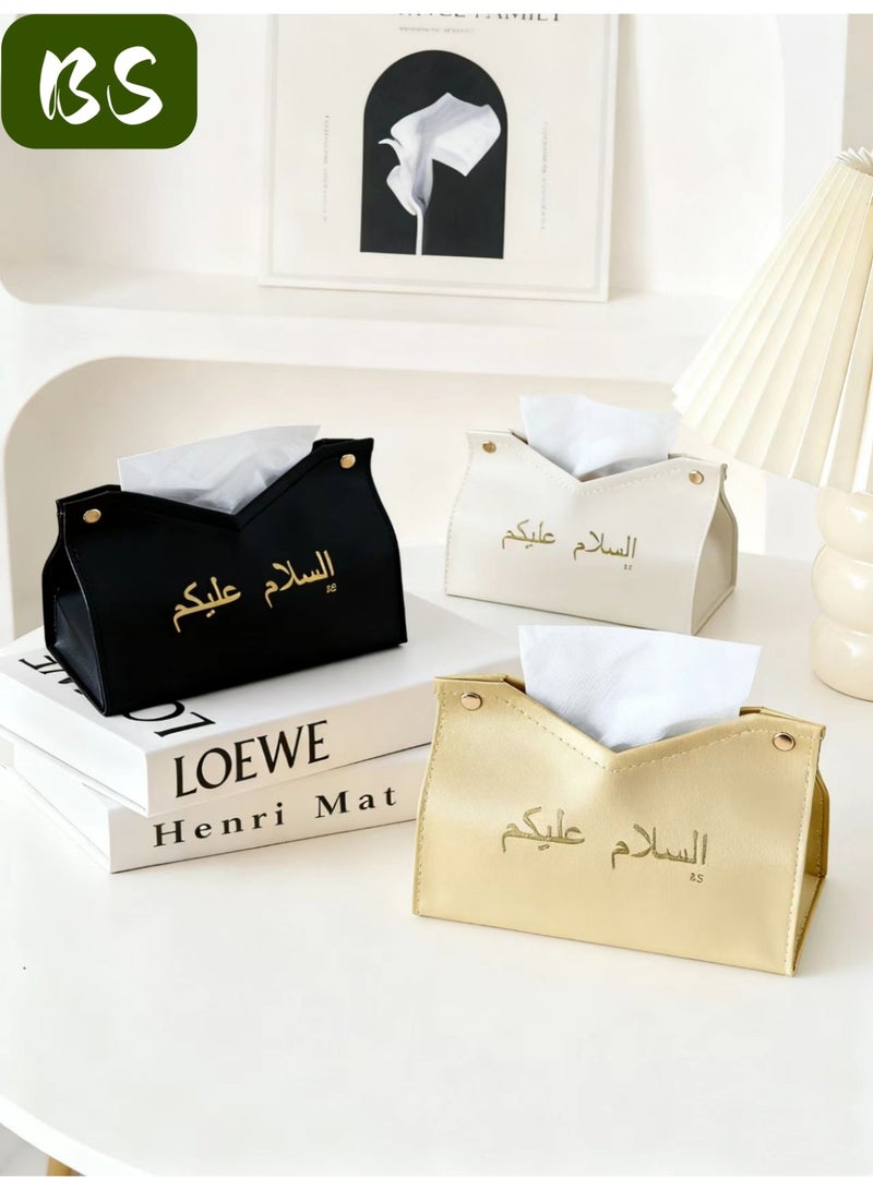 بي إس 3 أجزاء من مجموعات مناديل ورقية PU الجلد مجموعة | الحديثة مناديل ورقية رفوف الغبار علبة استيعاب عالية الجودة | مناديل ورقية كيس استيعاب - Image 1