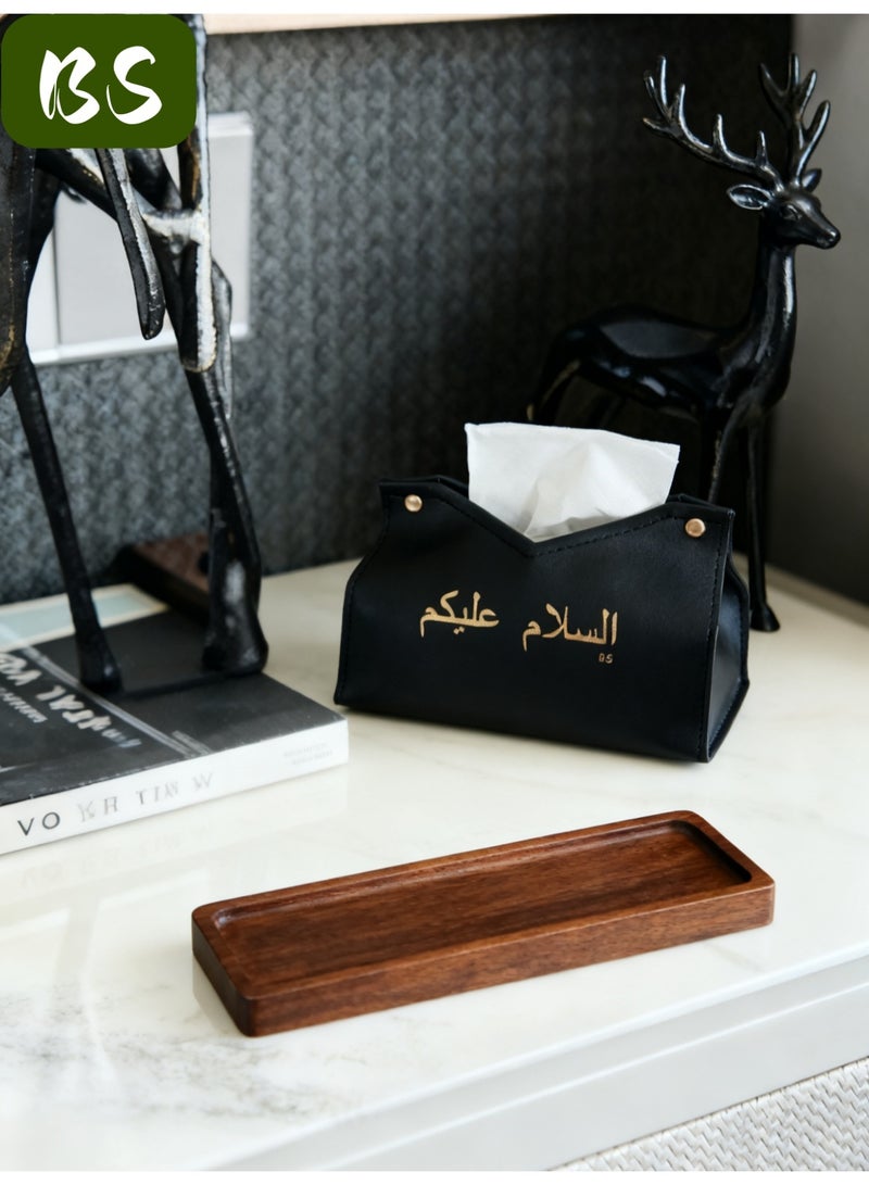 بي إس 3 أجزاء من مجموعات مناديل ورقية PU الجلد مجموعة | الحديثة مناديل ورقية رفوف الغبار علبة استيعاب عالية الجودة | مناديل ورقية كيس استيعاب - Image 3