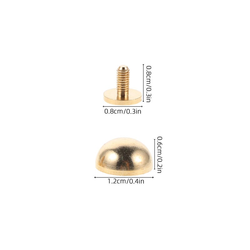 Copper Mushroom Rivet Studs 12mm Leathercraft Hardware for Bag Bottom Protection - Image 3