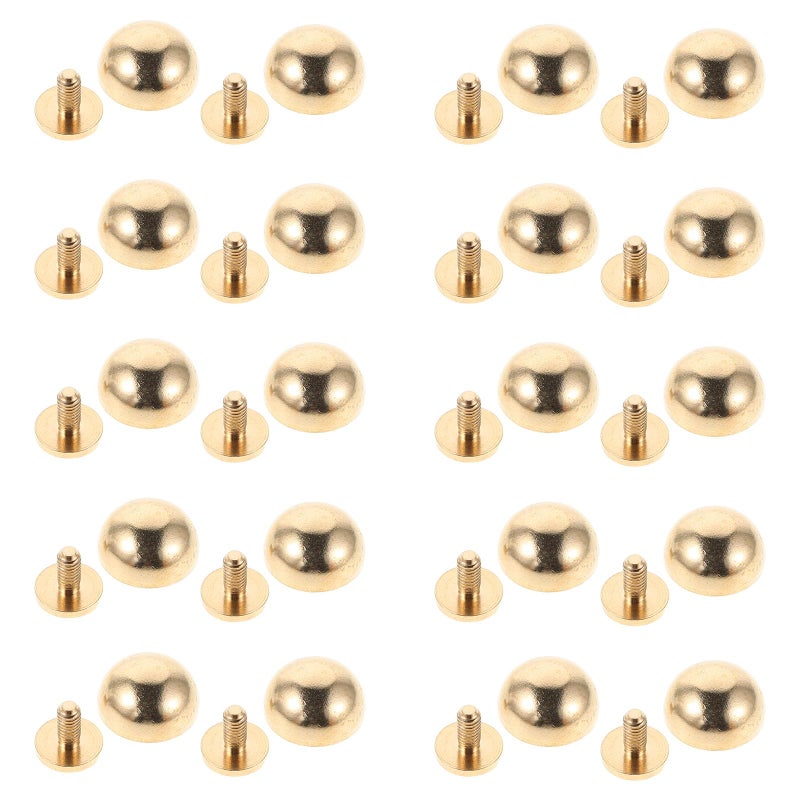 Copper Mushroom Rivet Studs 12mm Leathercraft Hardware for Bag Bottom Protection - Image 2