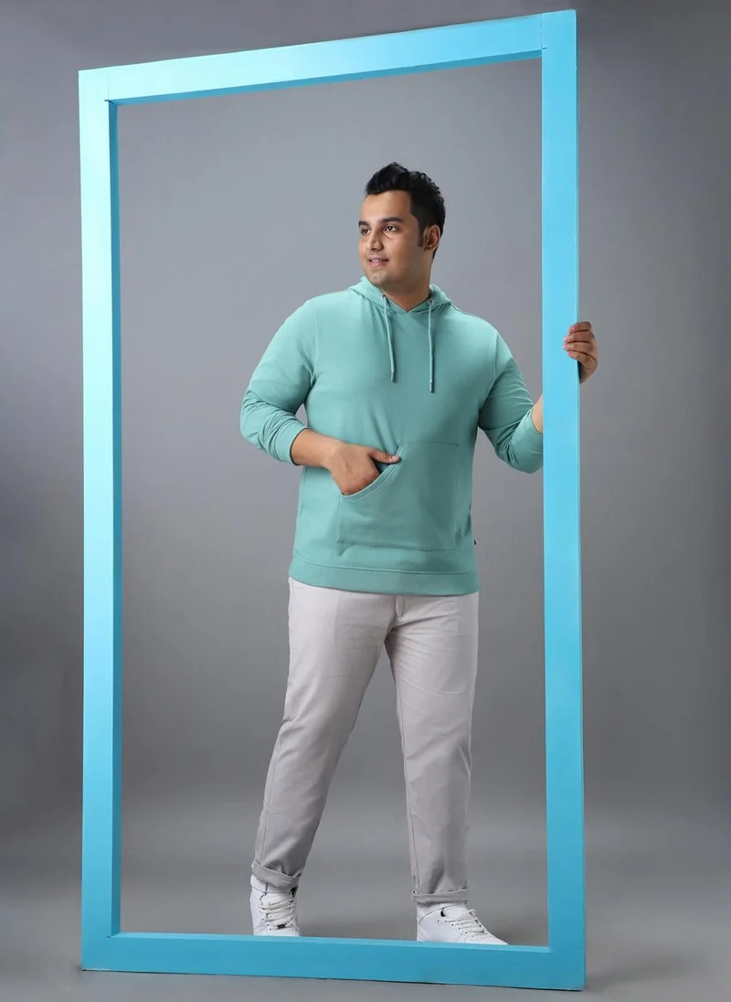 Urbano Fashion  Urbano Plus Men's Green Cotton Solid Hooded Neck Sweatshirt for Men | Best Price UAE