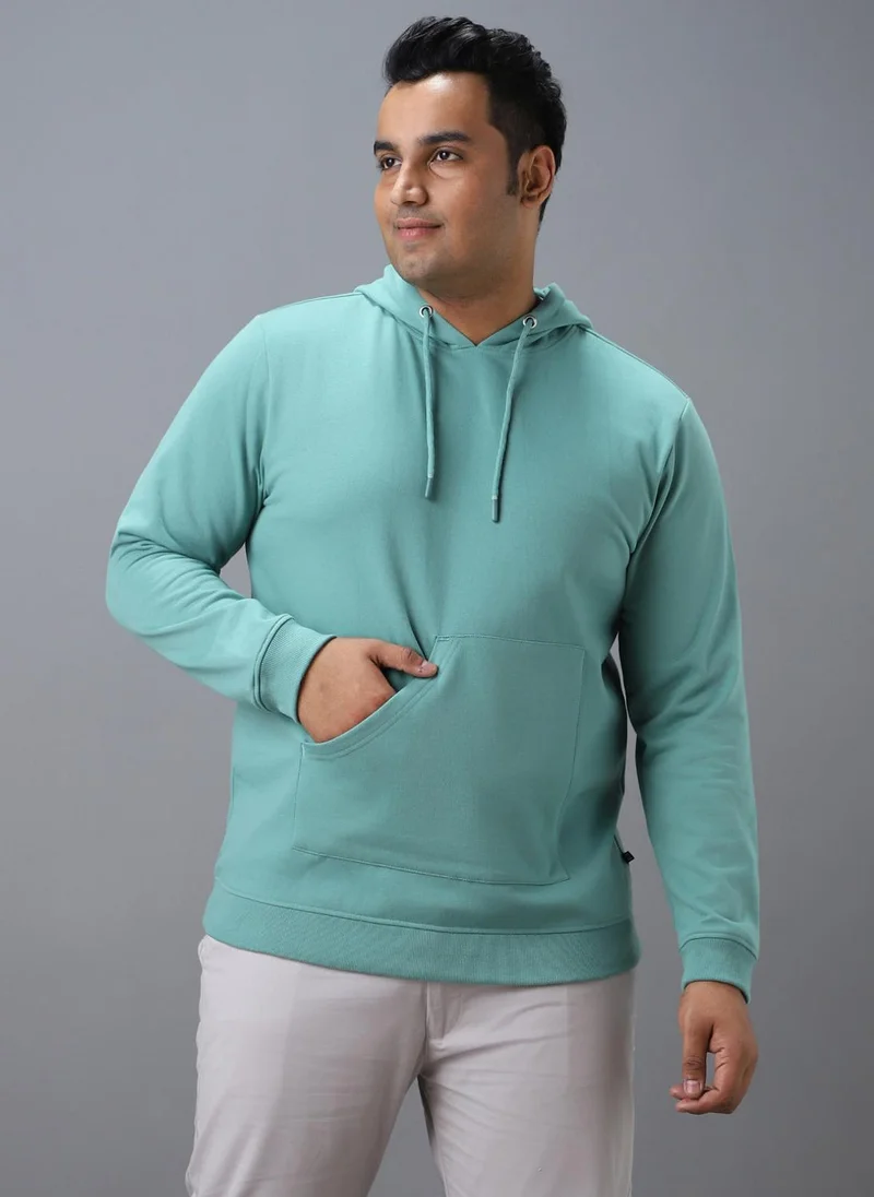 Urbano Fashion  Urbano Plus Men's Green Cotton Solid Hooded Neck Sweatshirt for Men | Best Price UAE
