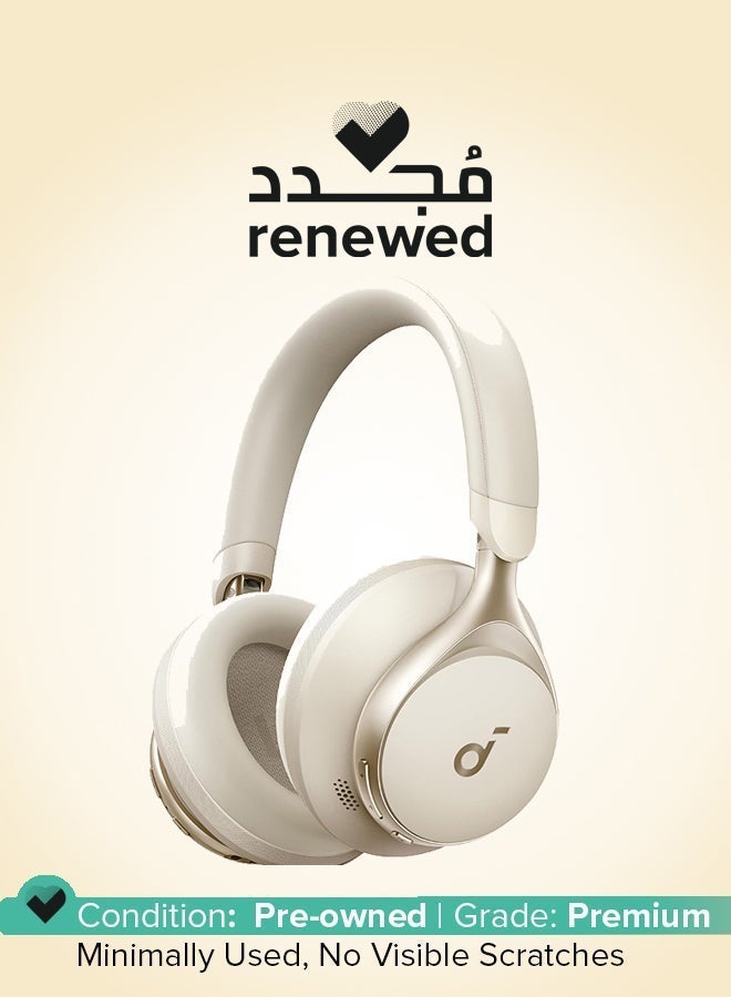 ساوند كور Renewed - soundcore by Anker, Space One - Adaptive Active Noise Cancelling Headphones, Enhanced Human Voice Reduction, 40H ANC Playtime, LDAC Hi-Res Wireless Audio, Comfortable Fit, Bluetooth 5.3, App Control Latte cream - Image 1