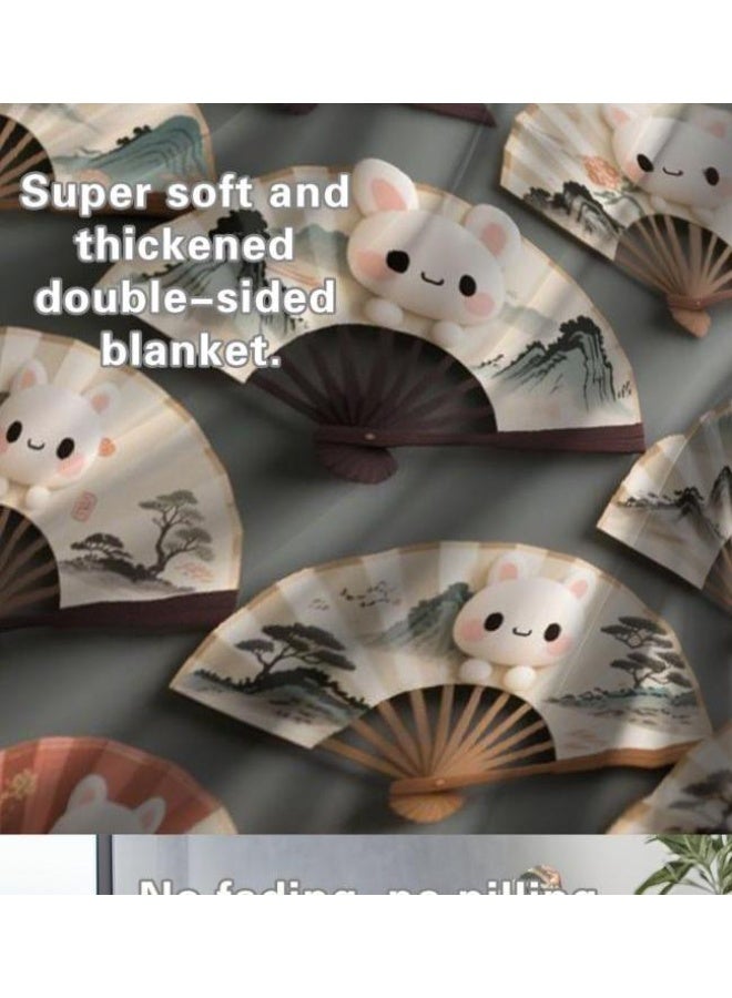 general Flannel thin blanket (warm and comfortable, suitable for sleep, gaming, dust removal and sandproof) 150cm*200cm - 757 - Image 5