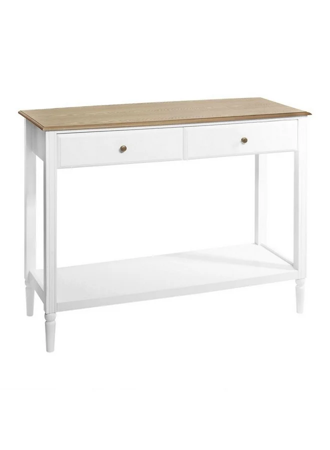 Atmosphera Solen 2-Drawer Rectangular Console Table White and Brown 85.5 x 40 x 110 cm 166602