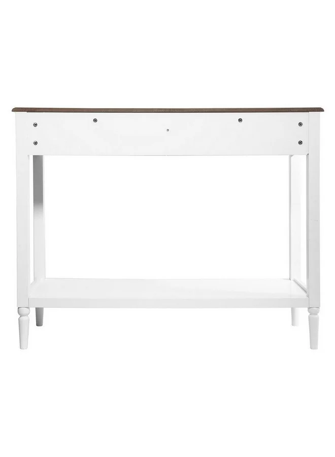 Atmosphera Solen 2-Drawer Rectangular Console Table White and Brown 85.5 x 40 x 110 cm 166602