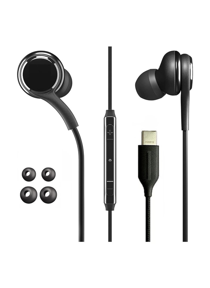 MMG - Earbuds for Samsung Galaxy S23 Ultra, Galaxy S23, Galaxy S22, Galaxy S21, Note 10, iPhone 15 Pro Max - Original USB Type C in-Ear Earbud USB C Headphones with Remote & Mic - Image 1