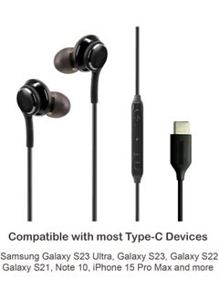 MMG Earbuds for Samsung Galaxy S23 Ultra, Galaxy S23, Galaxy S22, Galaxy S21, Note 10, iPhone 15 Pro Max - Original USB Type C in-Ear Earbud USB C Headphones with Remote & Mic  - Image 2
