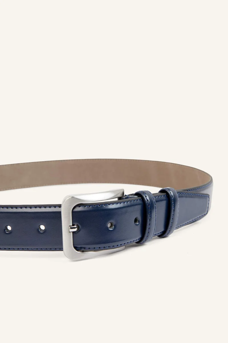 ديفاكتو Man Rectangle Clasp Faux Leather Classic Belt