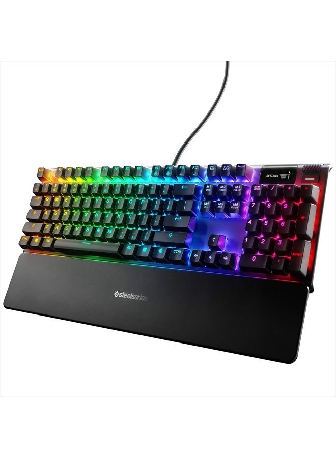 steelseries Apex Pro USB Mechanical Gaming Keyboard – Adjustable Actuation Switches – World's Fastest Mechanical Keyboard – OLED Smart Display – RGB Backlit - Image 1