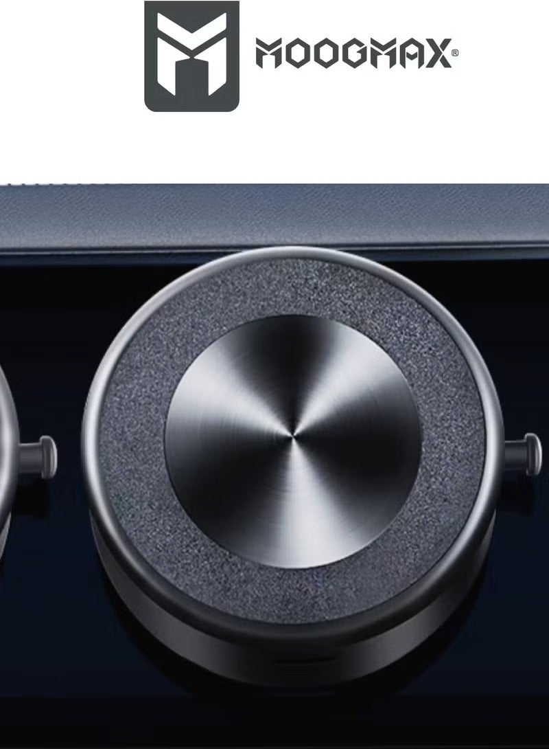 MOOGMAX MOOGMAX Double-Sided Magnetic Phone Stand | Universal Smartphone Holder with 360° Rotation | Premium Aluminum Phone Mount for Desk, Car & Home - Image 4