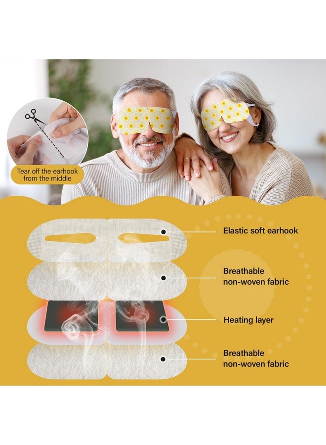 ProCIV 16 Packs Eye Masks For Dark Circles And Puffiness Disposable Soothing Headache Relief Dry Eyes Stress Relief Relief Eye Fatigue Steam Eye Masks (Chamomile) - Image 4