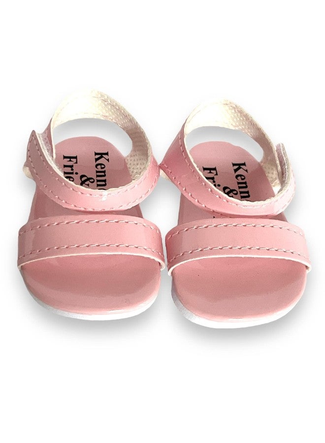 MBD 18 Inch Doll Sandals for Kennedy and Friends Dolls and Other 18 Inch Dolls (Pink Shiny) - Image 3