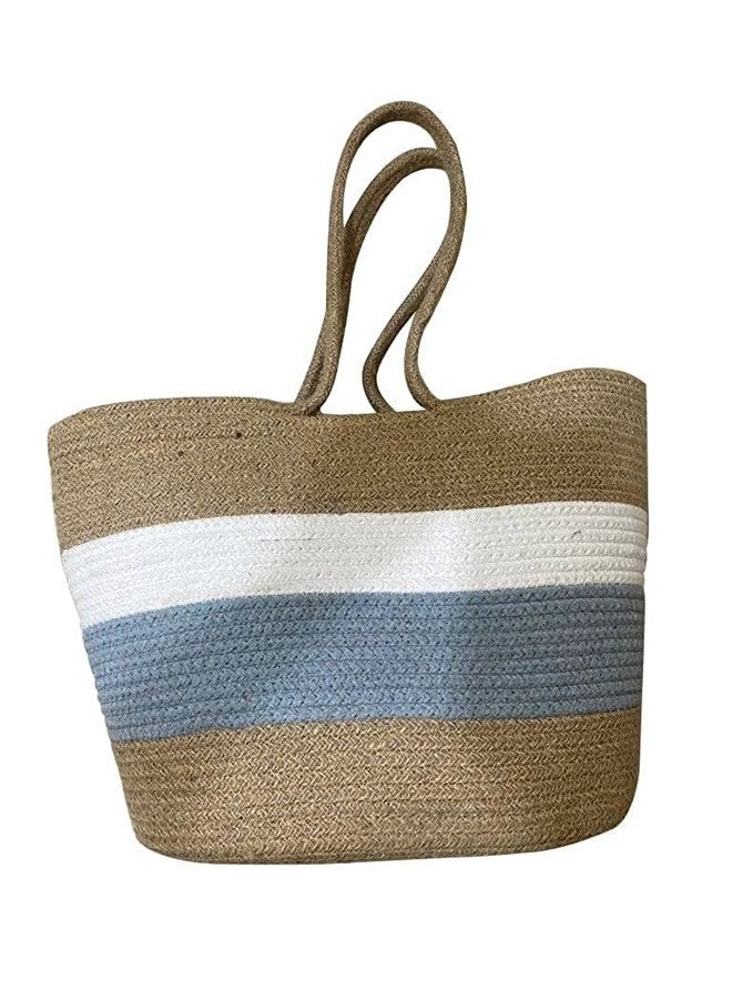 DIOS Jute Cotton Hand Bag | Women's Tote Shoulder Bag with Rope Handles - Pack of 1 (Design - 1) - Image 1
