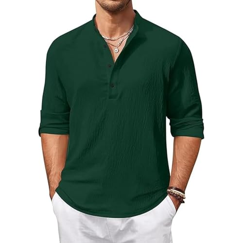 Bellstone Men’s Cotton Blend Solid Regular Fit Full Sleeve Short Kurta | Men's Trendy Short Kurta | Ethnic Stylish Casual Lightweight Summer Kurta for Daily and Occasion Use - Image 1