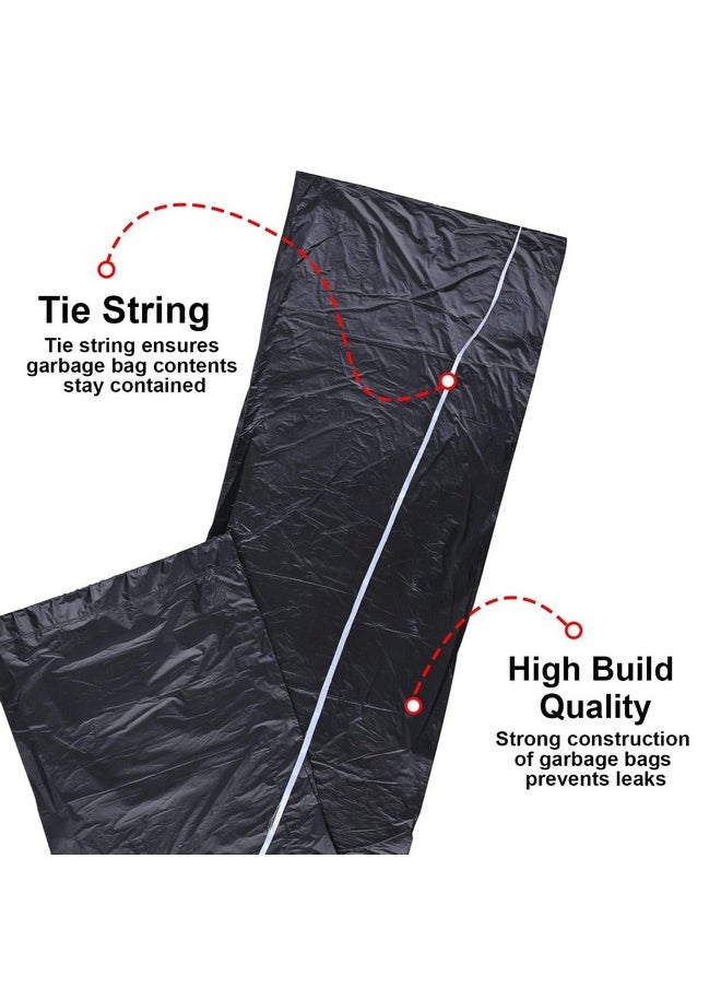 Zureni Zureni Garbage Dustbin Bags (Medium, 48 x 53 cm or 19" x 21") Drawstring Anti-drip Trash Waste Basket Bag for Kitchen Office Warehouse Pantry (Black, 10 x 30 Pcs/Roll)  - Image 5
