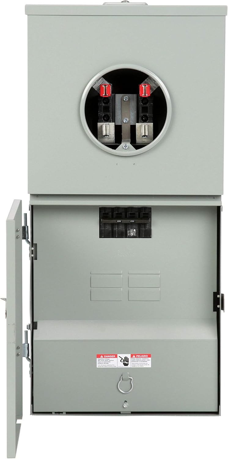 Siemens MC0408B1200T 4 Space 8 Circuit 200Amp Main Breaker Meter Combination With A Ring Typecover - Image 2