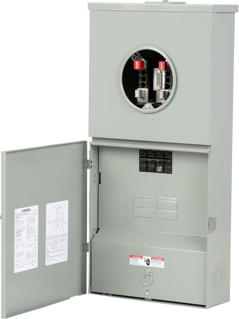 Siemens MC0408B1200T 4 Space 8 Circuit 200Amp Main Breaker Meter Combination With A Ring Typecover - Image 1
