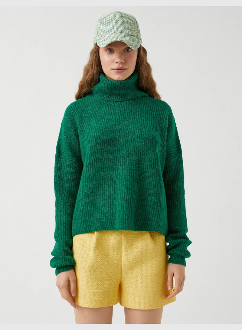 KOTON Crop Sweater Turtleneck Long Sleeve