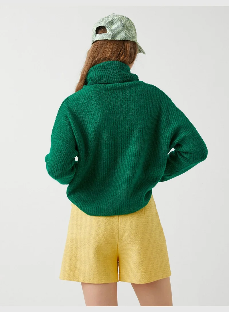 KOTON Crop Sweater Turtleneck Long Sleeve