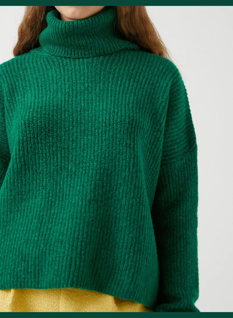 KOTON Crop Sweater Turtleneck Long Sleeve