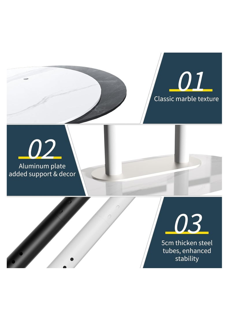 White Floor TV Stand Universal TV Stand Height Adjustment TV Mount Stand Floor TV Table Monitor Display TV Mount with Tray Shelf for 40-75 Inch Max VESA 600×400mm Holds up to 40 KG