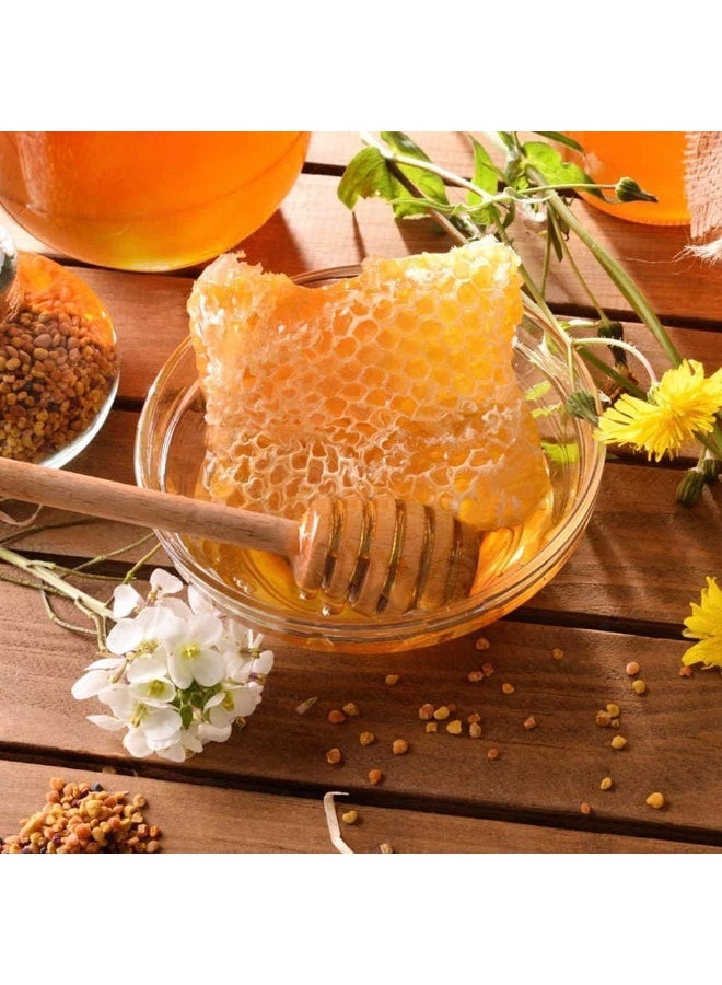4 قطع (6.3 بوصة) خلط العسل الخشبي محرك عسل عصا عسل مشط عصا ملعقة عسل جمع توزيع مربى بارز - Image 4