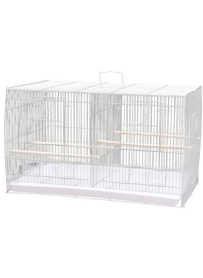 vsell24 Light Weight Hanging Bird Cage For Small And Medium Birds Parakeets, Parrot, Cockatiels, Canary, Finch, Budgie, Lovebirds Bird Cage Divided Into Two 60X42X41cm  - Image 1