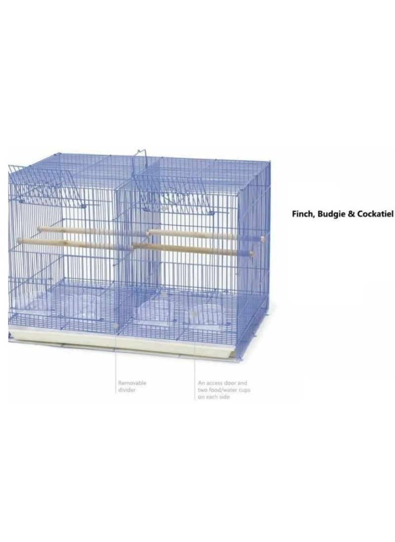 vsell24 Light Weight Hanging Bird Cage For Small And Medium Birds Parakeets, Parrot, Cockatiels, Canary, Finch, Budgie, Lovebirds Bird Cage Divided Into Two 60X42X41cm  - Image 2