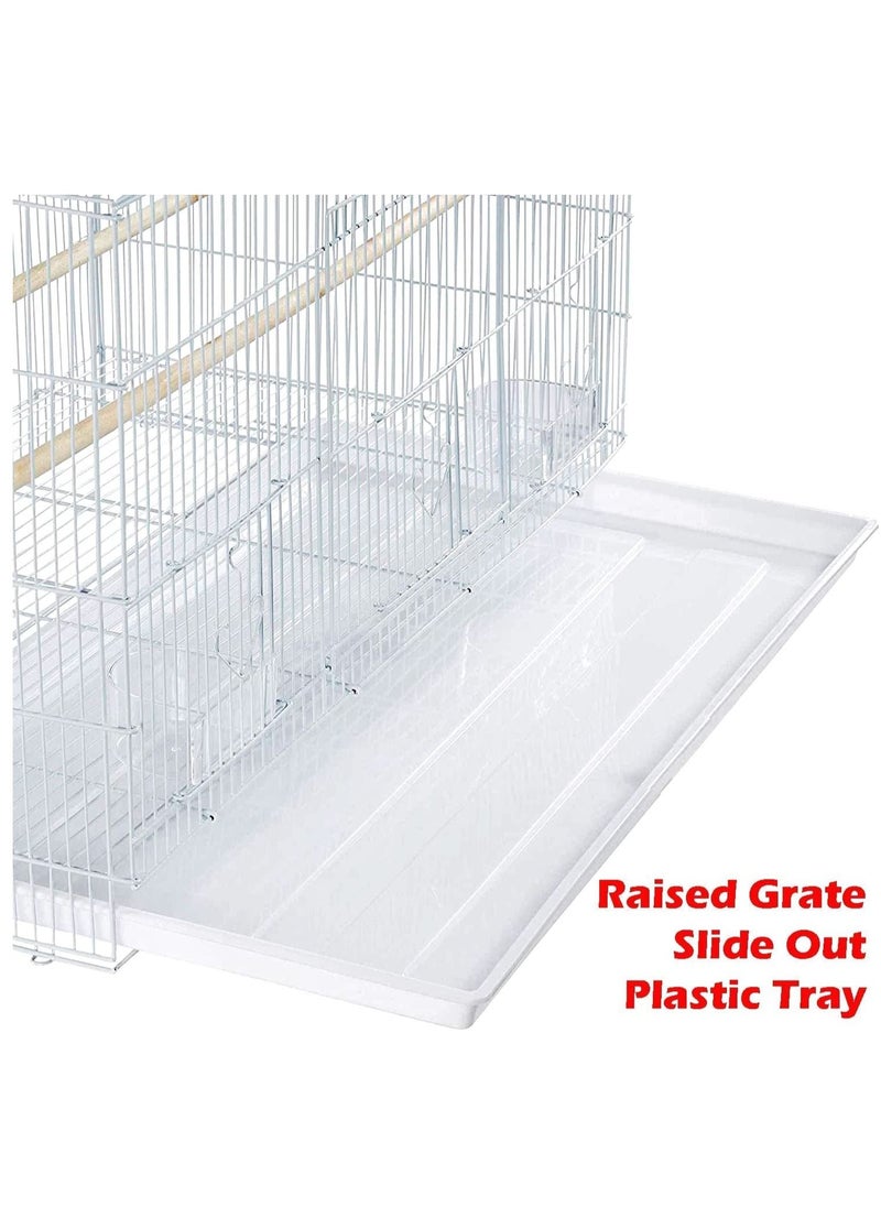 vsell24 Light Weight Hanging Bird Cage For Small And Medium Birds Parakeets, Parrot, Cockatiels, Canary, Finch, Budgie, Lovebirds Bird Cage Divided Into Two 60X42X41cm  - Image 4