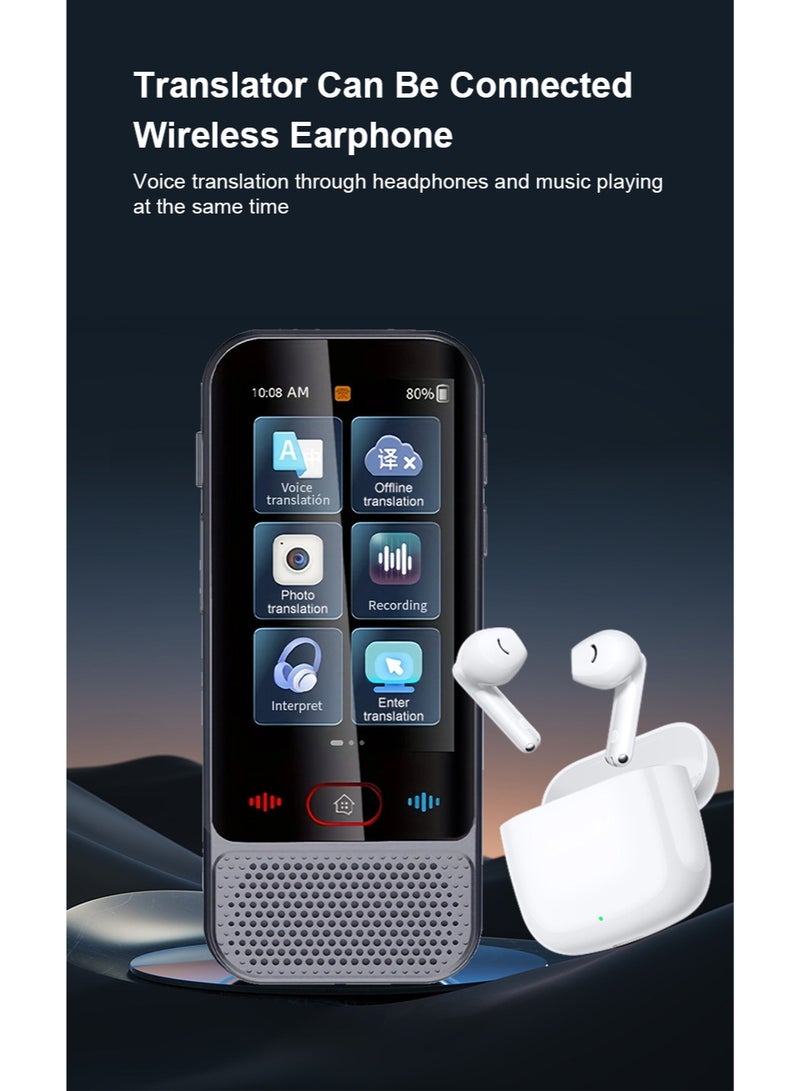 جهاز ترجمة ذكي بـ 142 لغة مع ترجمة صوتية وصورية، مترجم فوري بتقنية الذكاء الاصطناعي، يدعم WiFi ونقطة الاتصال، مترجم محمول للرحلات والأعمال والتسوق - Image 4