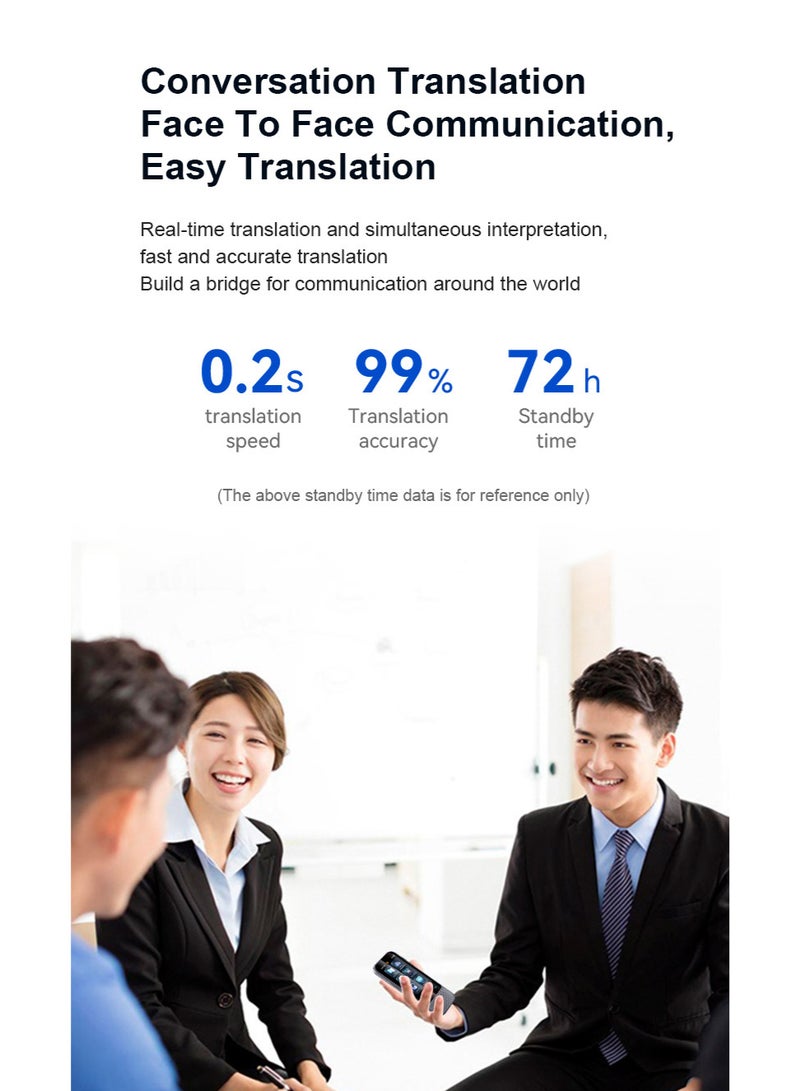 جهاز ترجمة ذكي بـ 142 لغة مع ترجمة صوتية وصورية، مترجم فوري بتقنية الذكاء الاصطناعي، يدعم WiFi ونقطة الاتصال، مترجم محمول للرحلات والأعمال والتسوق - Image 5