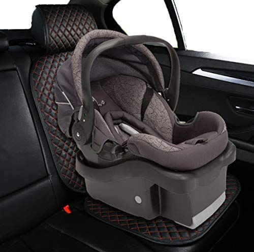 KOZI PET Faux Leather Luxury Car Seat Covers, Front Seat Protector, Universal Four Seasons Car Interior Seat Covers Pad Mat Waterproof Car Seat Cushion - Fit for Most Car, Truck, SUV, Black, 4 Pieces - Image 5