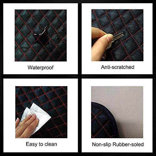 KOZI PET Faux Leather Luxury Car Seat Covers, Front Seat Protector, Universal Four Seasons Car Interior Seat Covers Pad Mat Waterproof Car Seat Cushion - Fit for Most Car, Truck, SUV, Black, 4 Pieces - Image 3