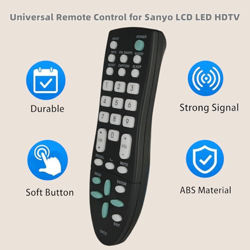 Kassionel GXCC sub GXFA Replacement Remote Control Compatible for Sanyo LCD CRT TV HDTV FW32D06F FVM4212 FVM3982 FVM3261 FVE3963 FVE3923 SVD2317 DP42D23 DP42740M DP39E63 - Image 5