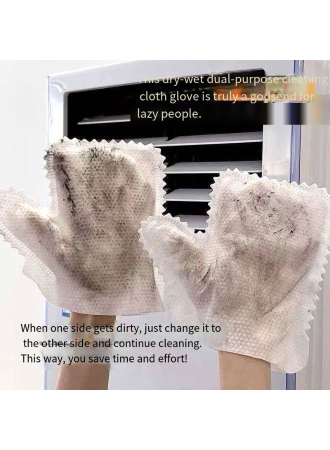 Pack of 50 Dry & Wet Dual-Use Dust Removal Gloves, Disposable Double-Side Non-Woven Dust Wiping Lazy Cleaning Gloves - Image 3