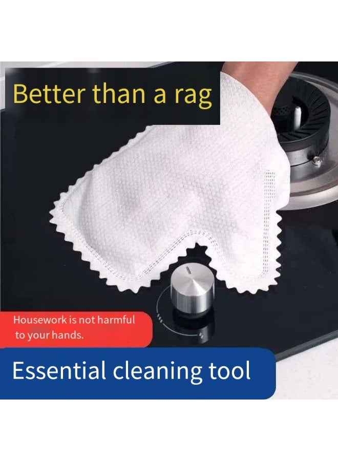 Pack of 50 Dry & Wet Dual-Use Dust Removal Gloves, Disposable Double-Side Non-Woven Dust Wiping Lazy Cleaning Gloves - Image 2