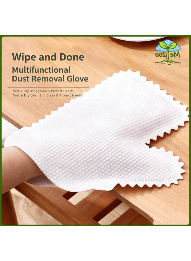 Pack of 50 Dry & Wet Dual-Use Dust Removal Gloves, Disposable Double-Side Non-Woven Dust Wiping Lazy Cleaning Gloves - Image 1