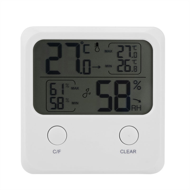 BALDR Digital Thermometer Hygrometer Easy Read LCD Screen Indoor Humidity Monitor - Temperature and Humidity Gauge With 24 Hours High Low Records for Home Office - Image 1
