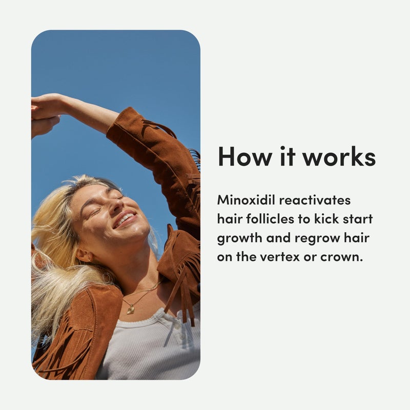 hers Hair Regrowth Treatment - Topical Minoxidil 2% Solution for Women - Supports Thicker, Fuller Hair - Non-Greasy - Unscented, 2 Pack - Image 3