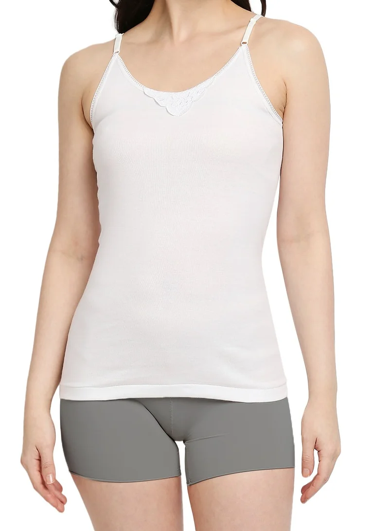 BYC GIRLS ADJUSTABLE STRAP COTTON CAMISOLE (PACK OF 3) - WHITE