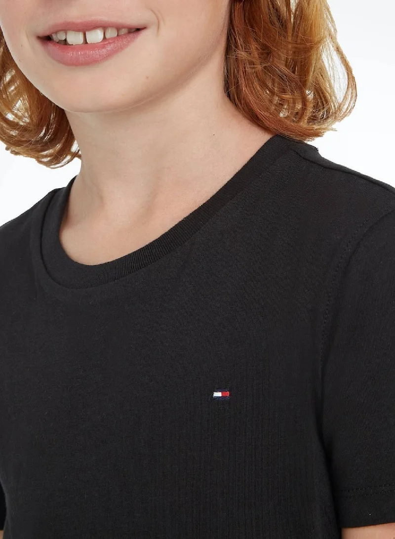 TOMMY HILFIGER Boys' Short Sleeves T-Shirt - Cotton, Black